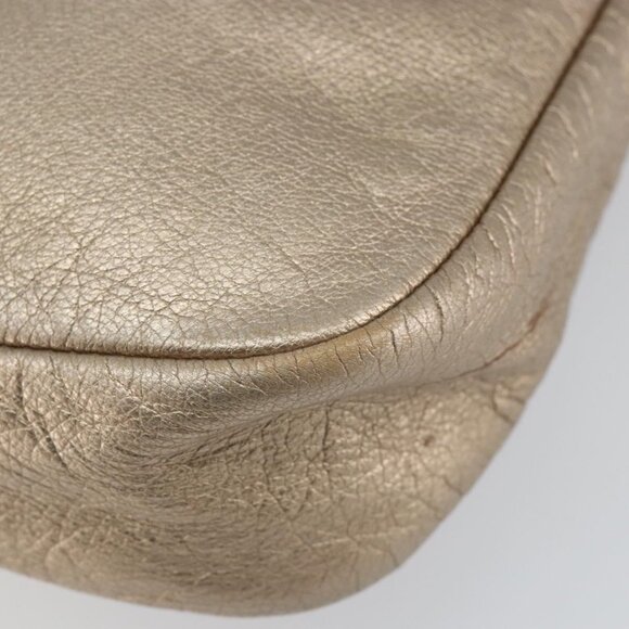 Authentic Salvatore Ferragamo Vala Shoulder Bag Leather Beige Gold - Picture 7 of 16